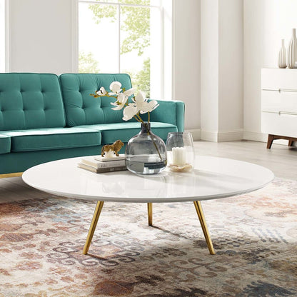Lippa 48" Round Wood Coffee Table with Tripod Base