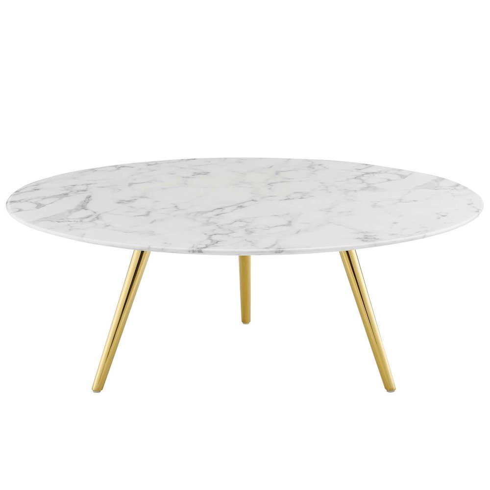 Lippa 40" Round Faux Marble Coffee Table with Tripod Base