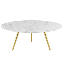 Lippa 40" Round Faux Marble Coffee Table with Tripod Base