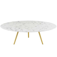 Lippa 48" Round Faux Marble Coffee Table with Tripod Base