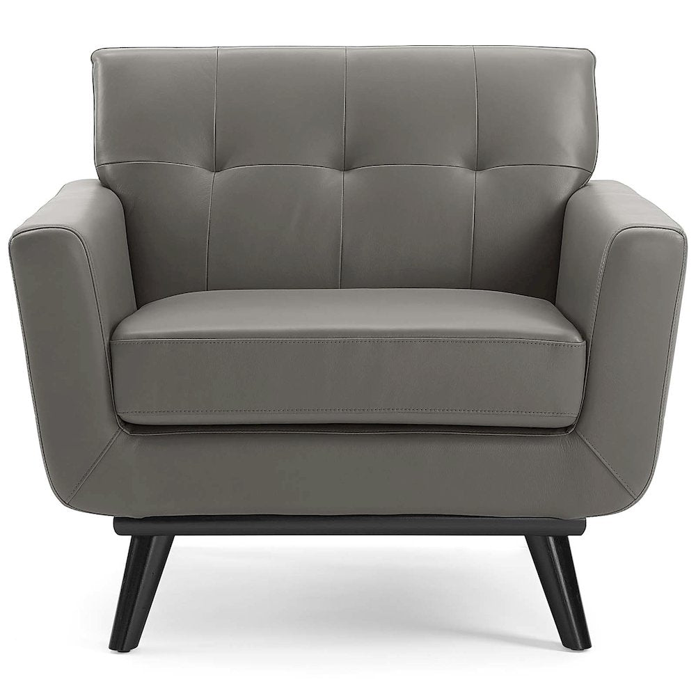 Engage Top-Grain Leather Living Room Lounge Accent Armchair