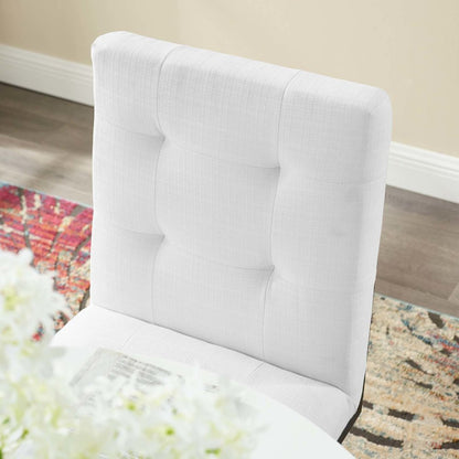 Privy Black Stainless Steel Upholstered Fabric Dining Chair