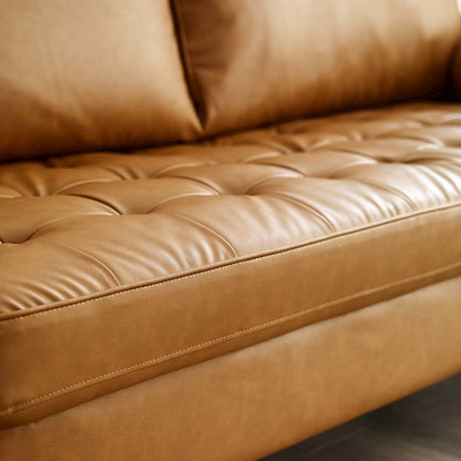 Valour Tufted Vegan Leather Sofa