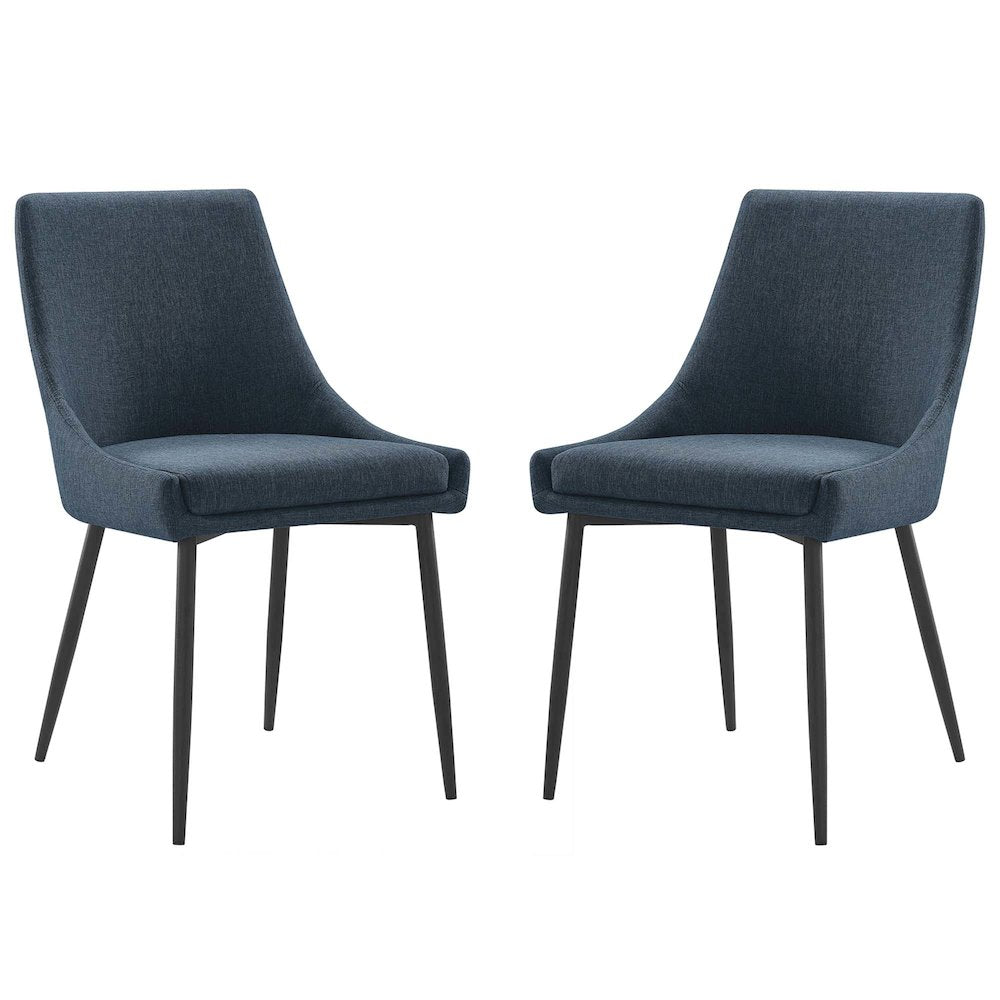 Viscount Upholstered Fabric Dining Chairs Set of 2
