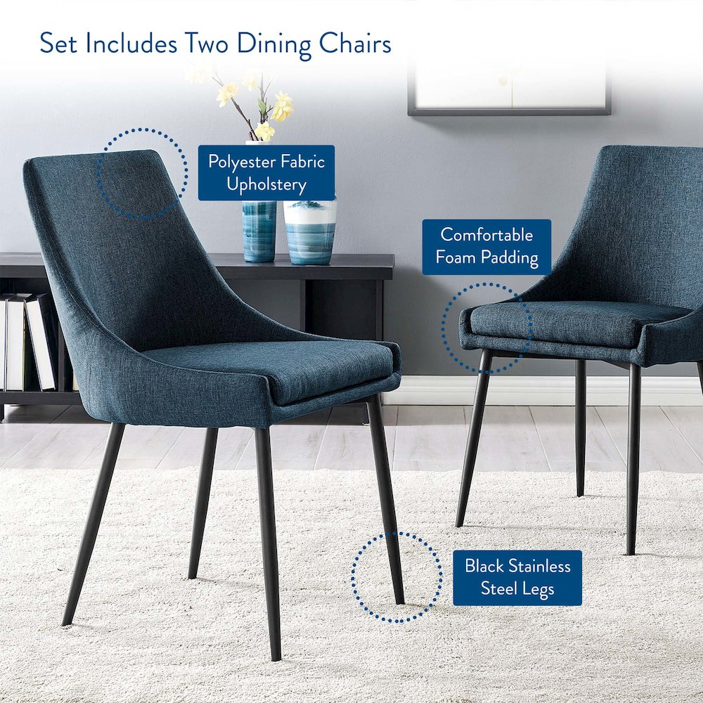 Viscount Upholstered Fabric Dining Chairs Set of 2