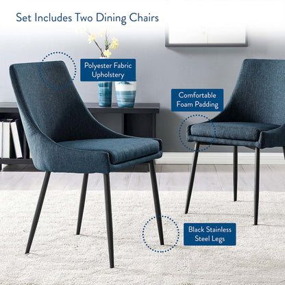 Viscount Upholstered Fabric Dining Chairs Set of 2
