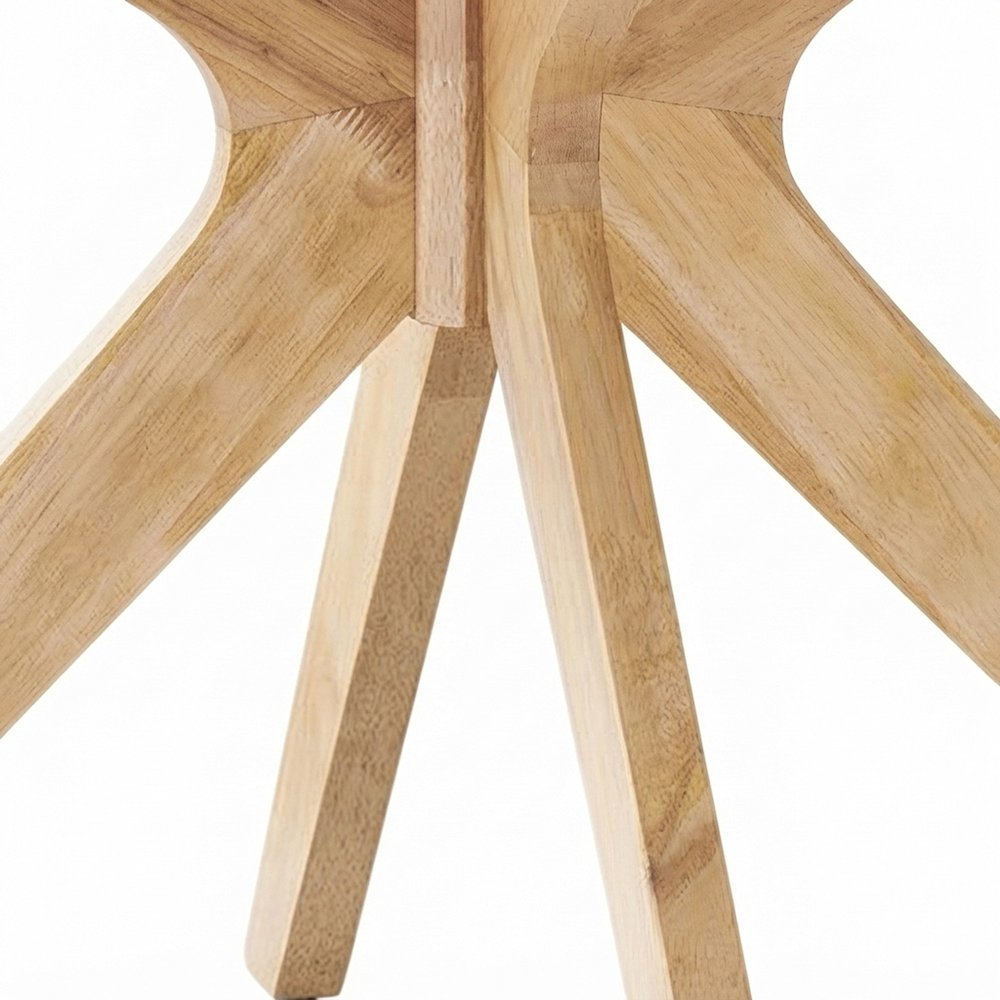 Solid Wood Round Dining Table, Mid-Century Modern Kitchen Table, Oak