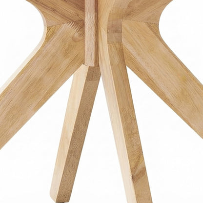 Solid Wood Round Dining Table, Mid-Century Modern Kitchen Table, Oak