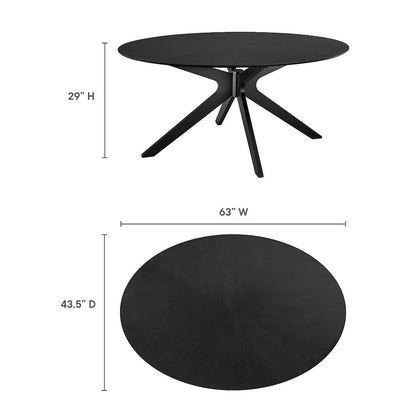 Crossroads 63" Oval Wood Dining Table