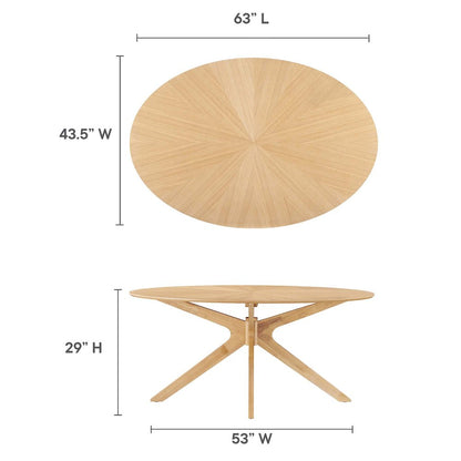 Crossroads 63" Oval Wood Dining Table