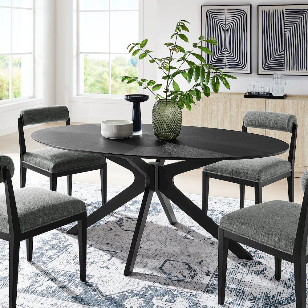 Crossroads 71" Oval Wood Dining Table