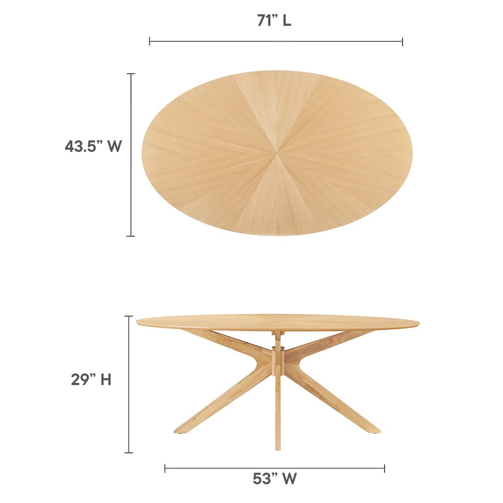 Crossroads 71" Oval Wood Dining Table