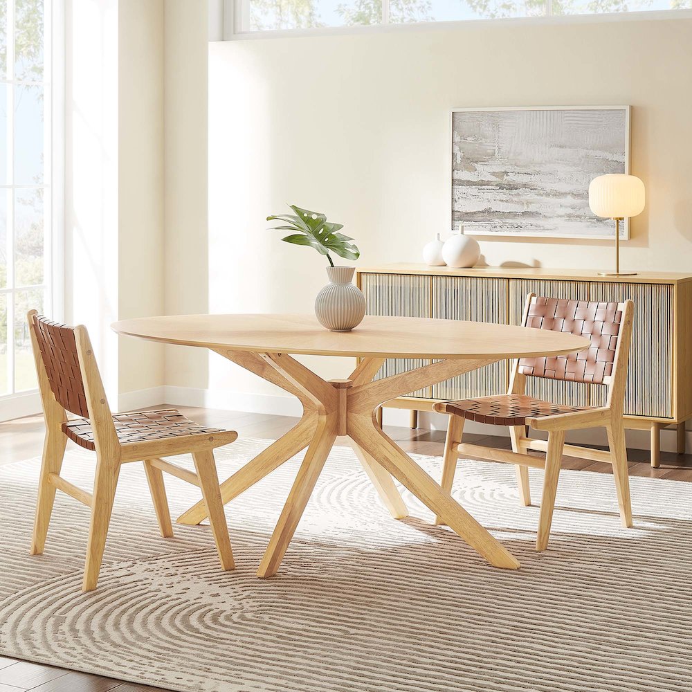 Crossroads 71" Oval Wood Dining Table