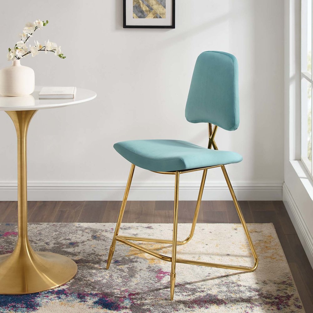 Ponder Performance Velvet Counter Stool