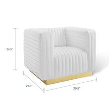 Charisma Channel Tufted Performance Velvet Accent Armchair