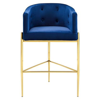 Savour Tufted Performance Velvet Bar Stool