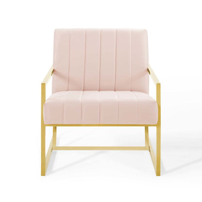 Inspire Channel Tufted Performance Velvet Armchair