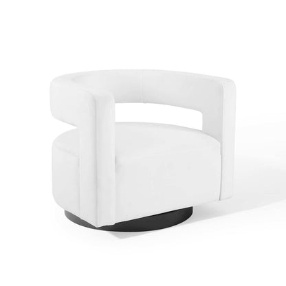 Spin Cutaway Performance Velvet Swivel Armchair