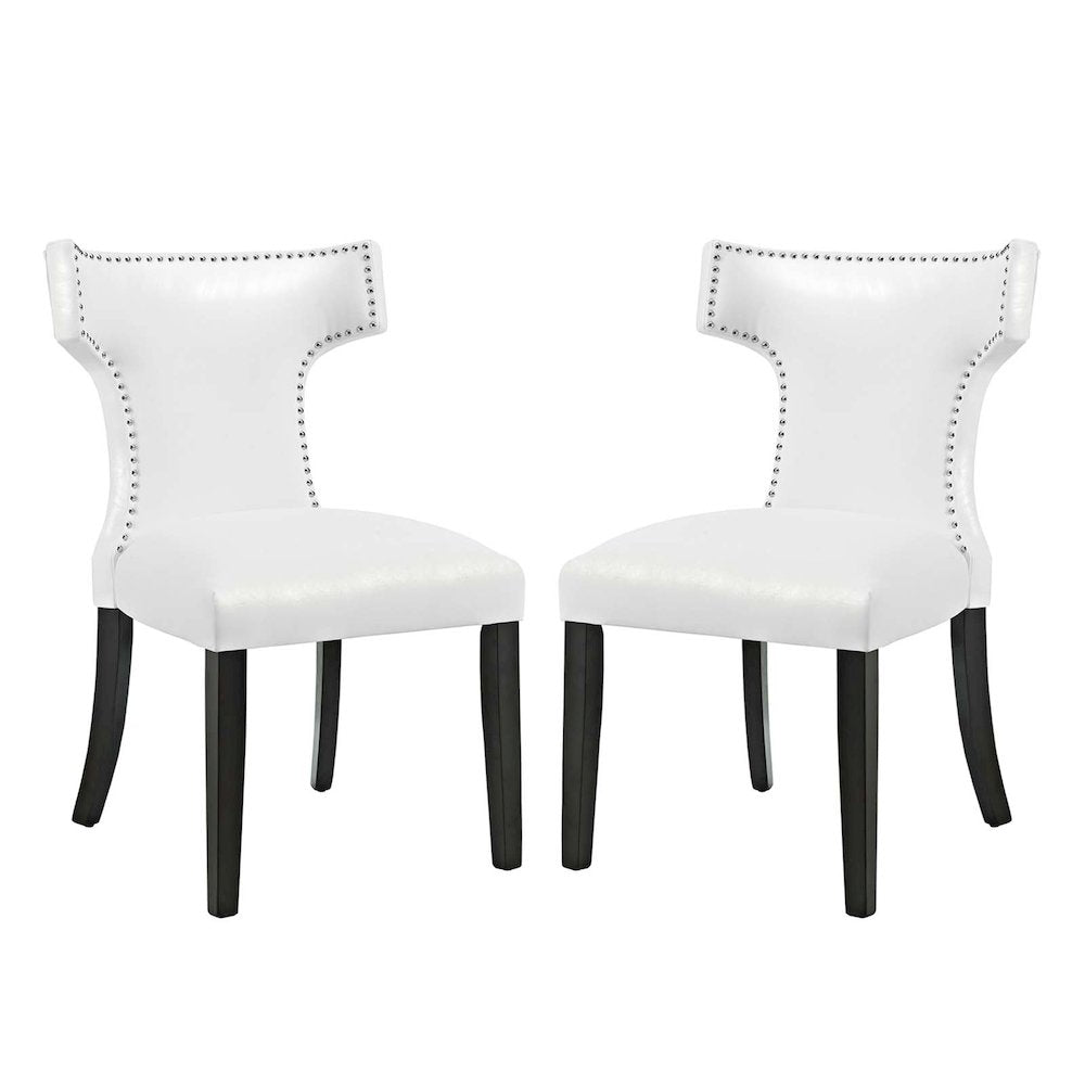 Curve Vinyl Dining Chair Set of 2