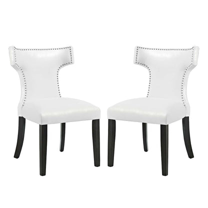 Curve Vinyl Dining Chair Set of 2