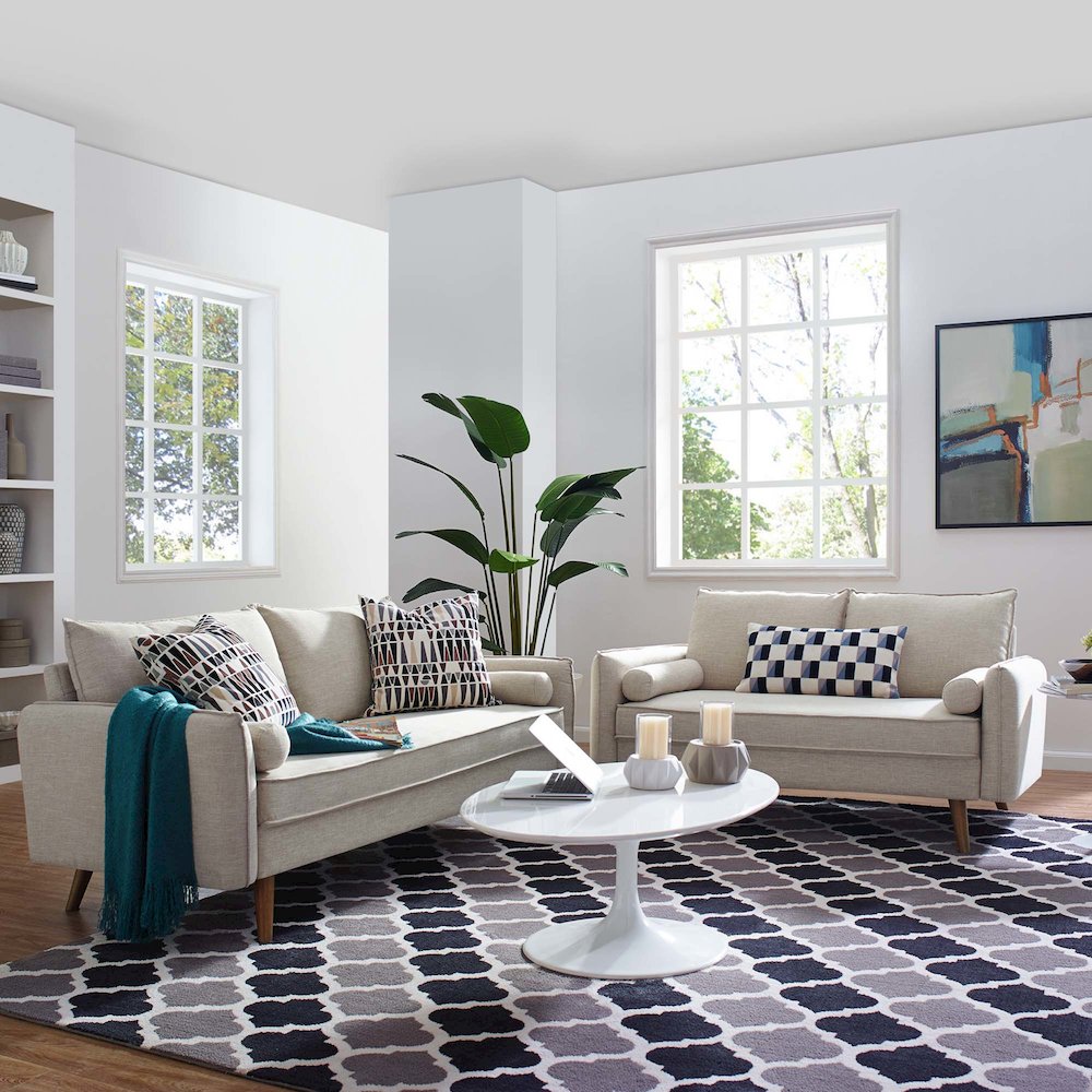 Revive Upholstered Fabric Sofa and Loveseat Set