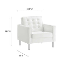 Loft Tufted Vegan Leather Armchairs Set of 2
