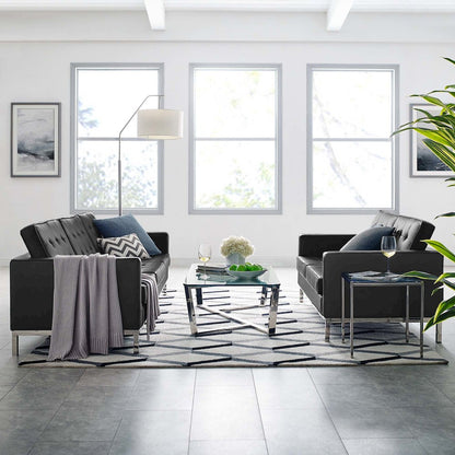 Loft 2-Piece Tufted Vegan Leather Furniture Set