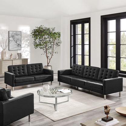 Loft 2-Piece Tufted Vegan Leather Furniture Set