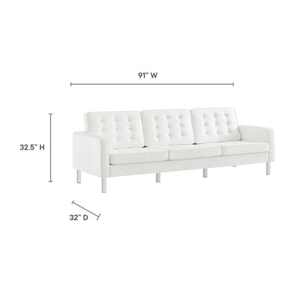 Loft 2-Piece Tufted Vegan Leather Furniture Set