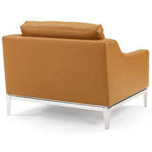 Harness Stainless Steel Base Leather Armchair Set of 2