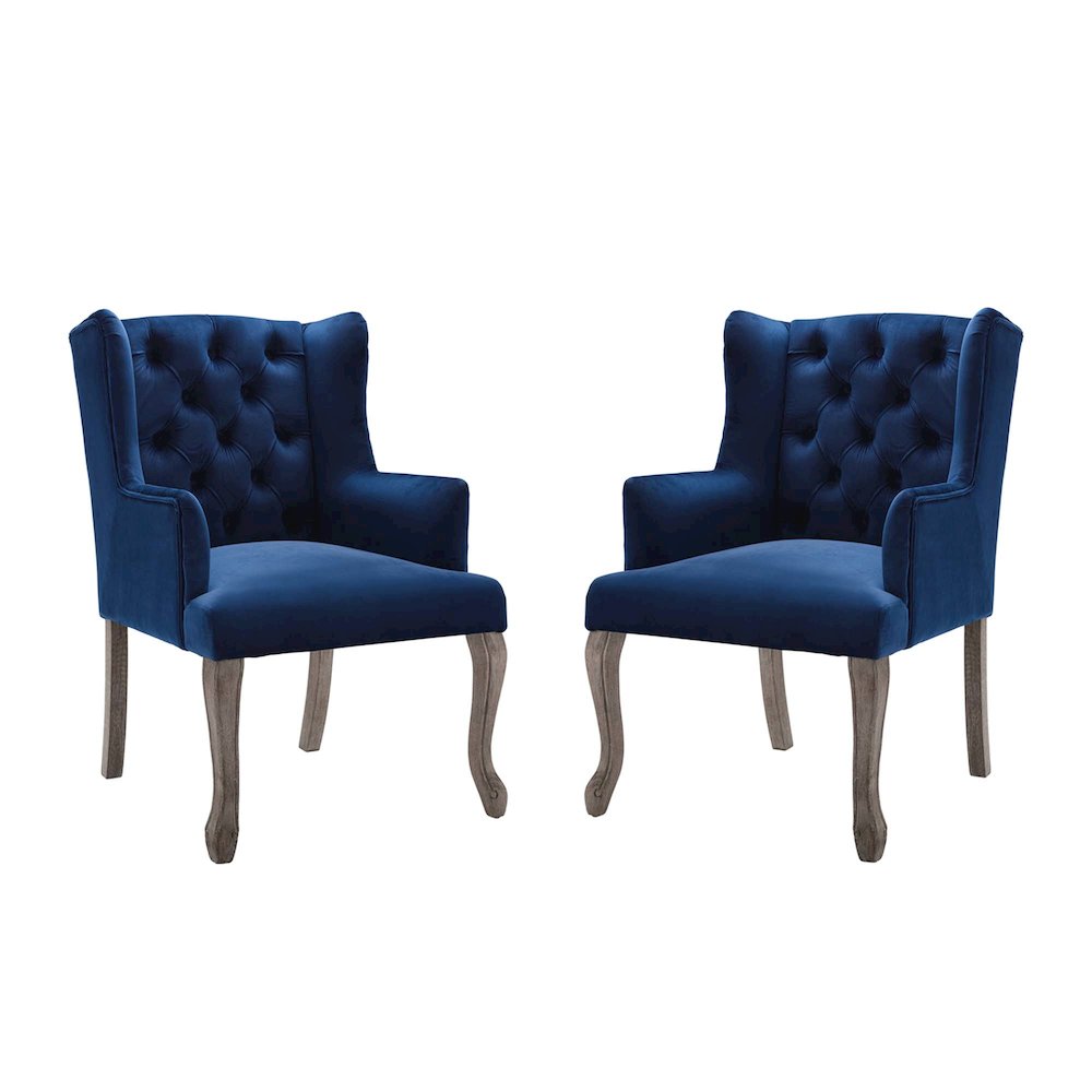 Realm Performance Velvet Armchair Set of 2