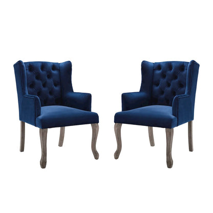 Realm Performance Velvet Armchair Set of 2