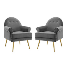Revive Performance Velvet Armchair Set of 2