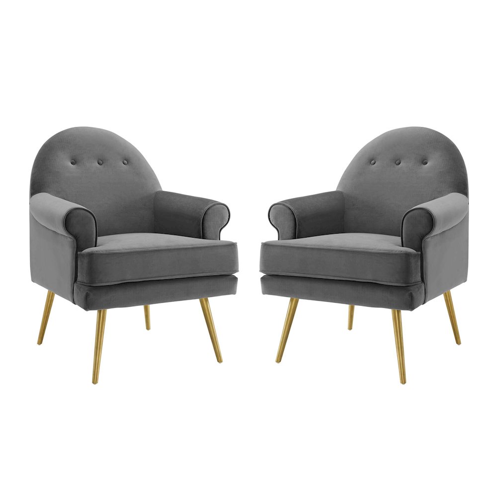 Revive Performance Velvet Armchair Set of 2