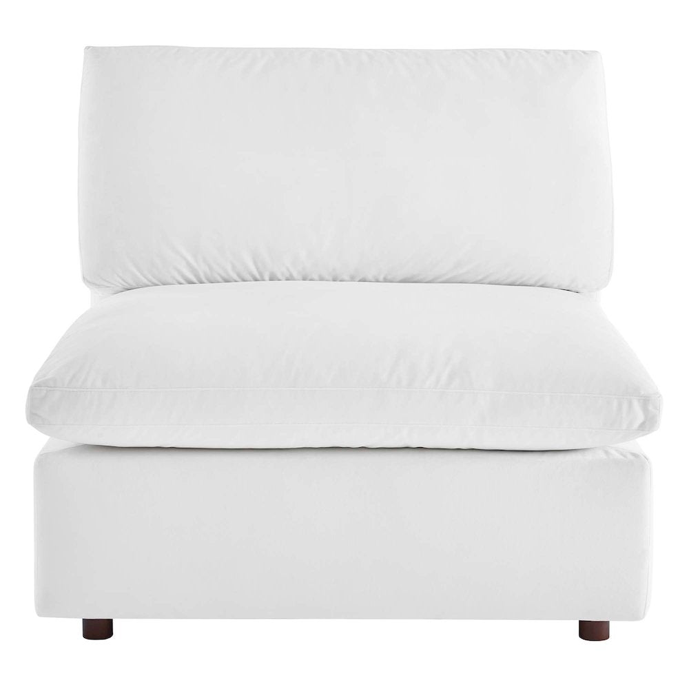 Commix Down Filled Overstuffed Performance Velvet Armless Chair