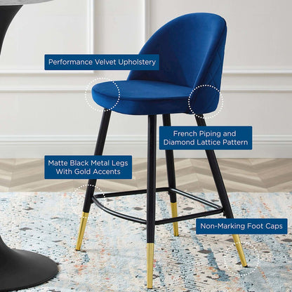 Cordial Performance Velvet Counter Stools Set of 2