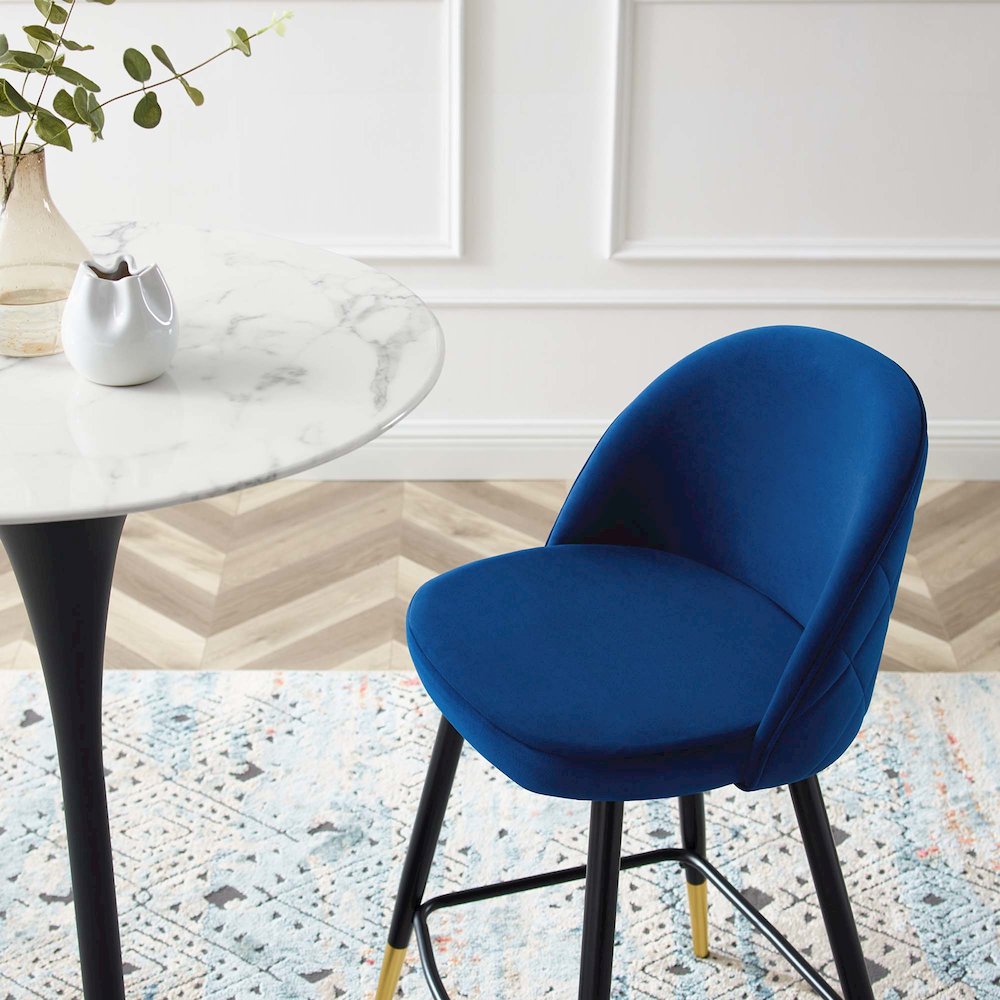 Cordial Performance Velvet Counter Stools Set of 2