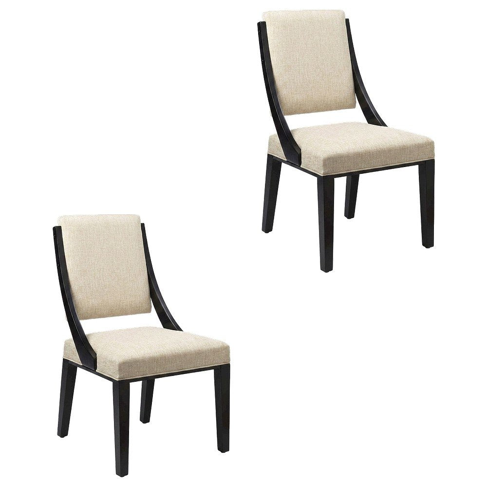 Fabric-Upholstered Dining Chairs for Kitchen and Dining Room, Beige, Set of 2