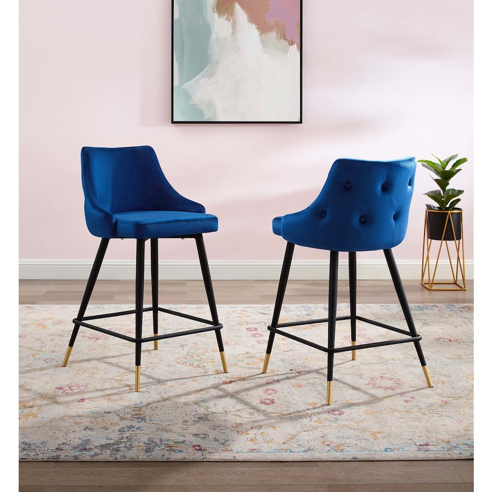 Adorn Performance Velvet Counter Stool Set of 2