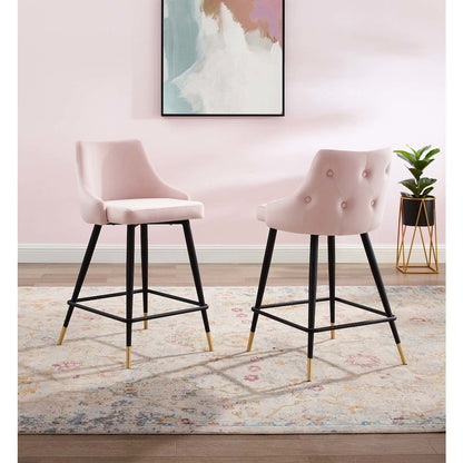 Adorn Performance Velvet Counter Stool Set of 2