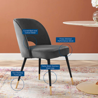 Rouse Performance Velvet Dining Side Chairs Set of 2