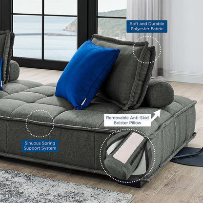 Saunter Tufted Fabric Armless Chair