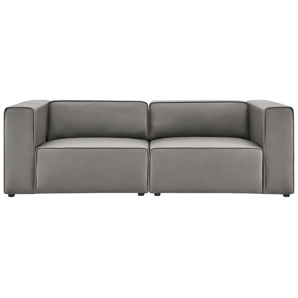 Mingle 2-Piece Vegan Leather Sectional Sofa Loveseat