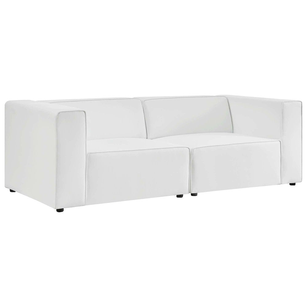Mingle 2-Piece Vegan Leather Sectional Sofa Loveseat