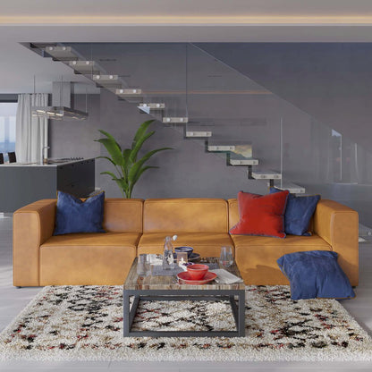Mingle 3-Piece Vegan Leather Sectional Sofa