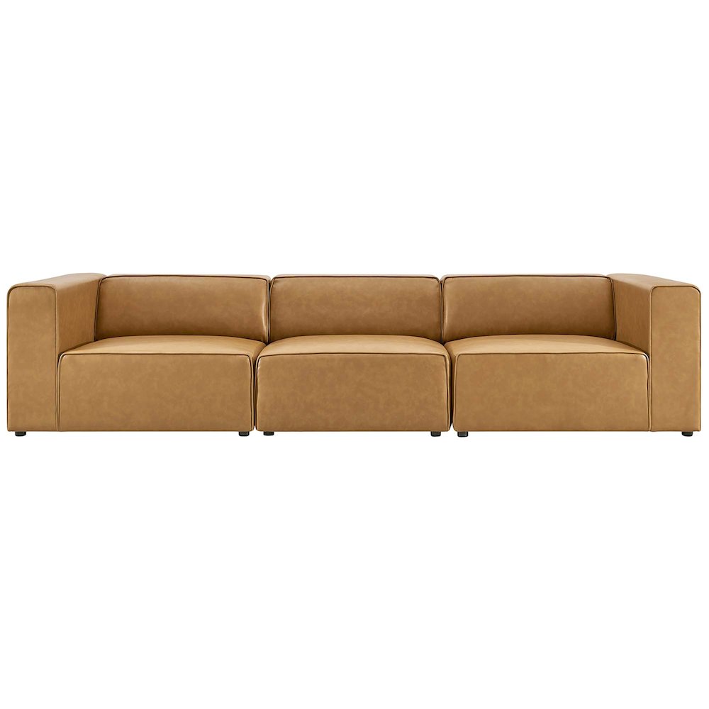 Mingle 3-Piece Vegan Leather Sectional Sofa