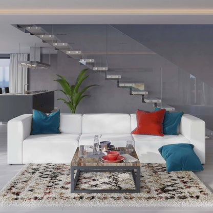 Mingle 3-Piece Vegan Leather Sectional Sofa