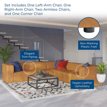 Mingle 5-Piece Vegan Leather Sectional Sofa