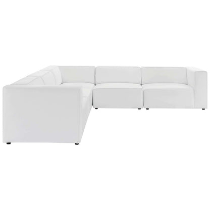 Mingle 5-Piece Vegan Leather Sectional Sofa
