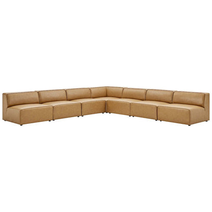 Mingle 7-Piece Vegan Leather Sectional Sofa